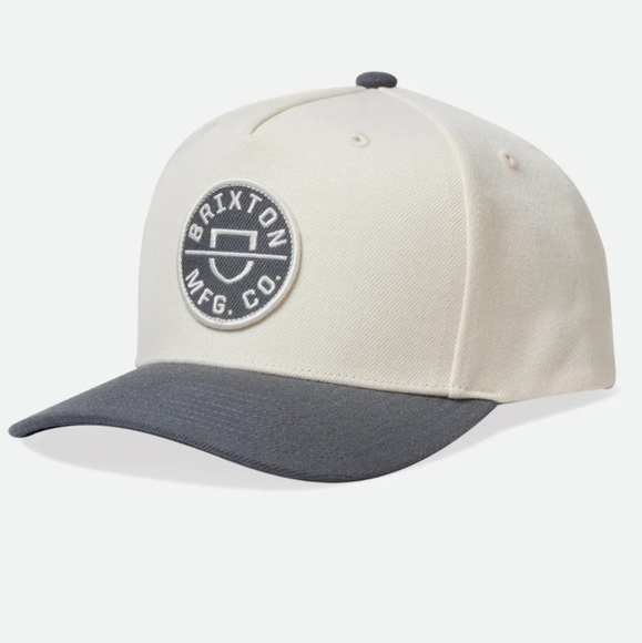 Brixton Other - Brixton Crest C MP Snapback Hat (Off White/Pebble)